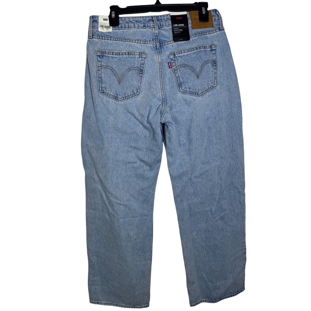 Levis Premium Low Loose Jeans Womens 28x32 Light Wash Distressed Ripped NWT‎ - Picture 3 of 12